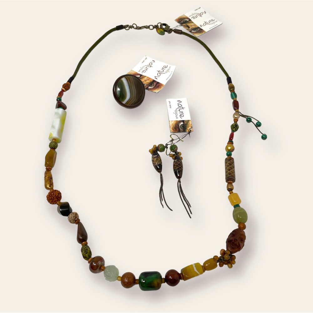 NATURE bijoux Long Necklace, Earring & Ring Set (3 Pieces Set) - Picture 7 of 8